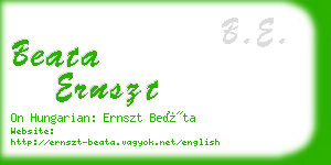 beata ernszt business card